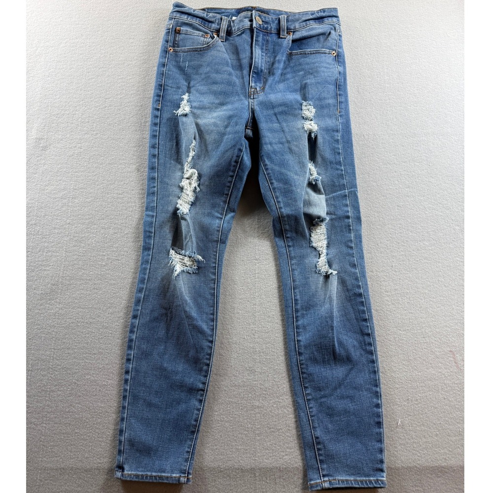 Aeropostale High Rise Jegging Women 10 Short Blue Distressed Denim 29x27